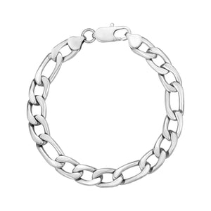 Mens 10mm Stainless Steel Figaro Link Bracelet at Arman's Jewellers