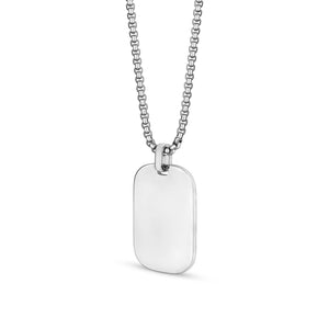 Modern Stainless Steel Dog Tag Necklace at Arman's Jewellers Kitchener