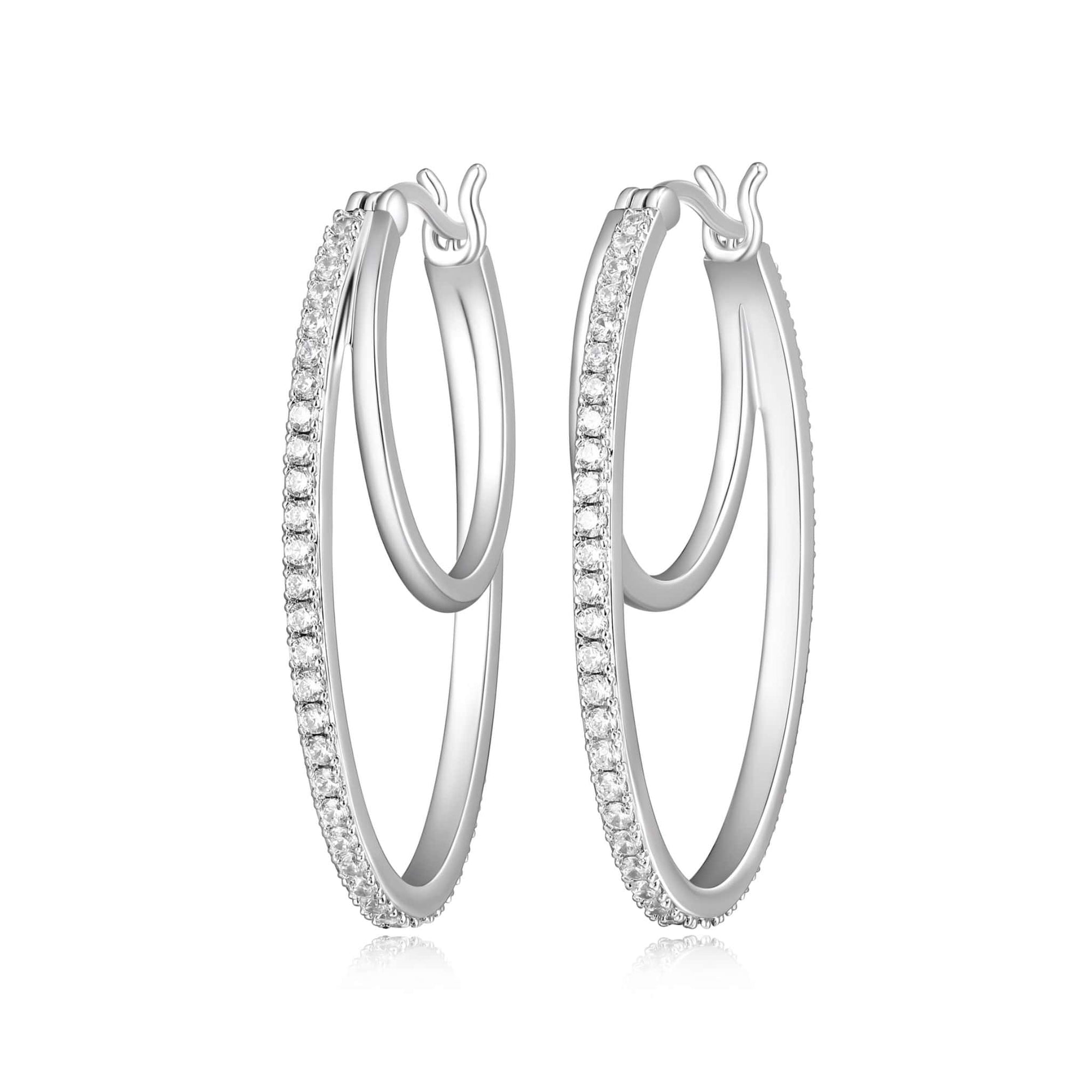 Oval Double Hoop Silver Earrings at Arman's Jewellers Kitchener