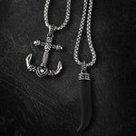 Mens' Steel Rebel Anchor Pendant with Chain Mix at Arman's Jewellers Kitchener