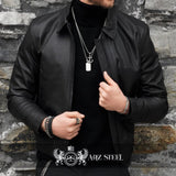Mens' Steel Rebel Anchor Pendant with Chain on Model at Arman's Jewellers Kitchener