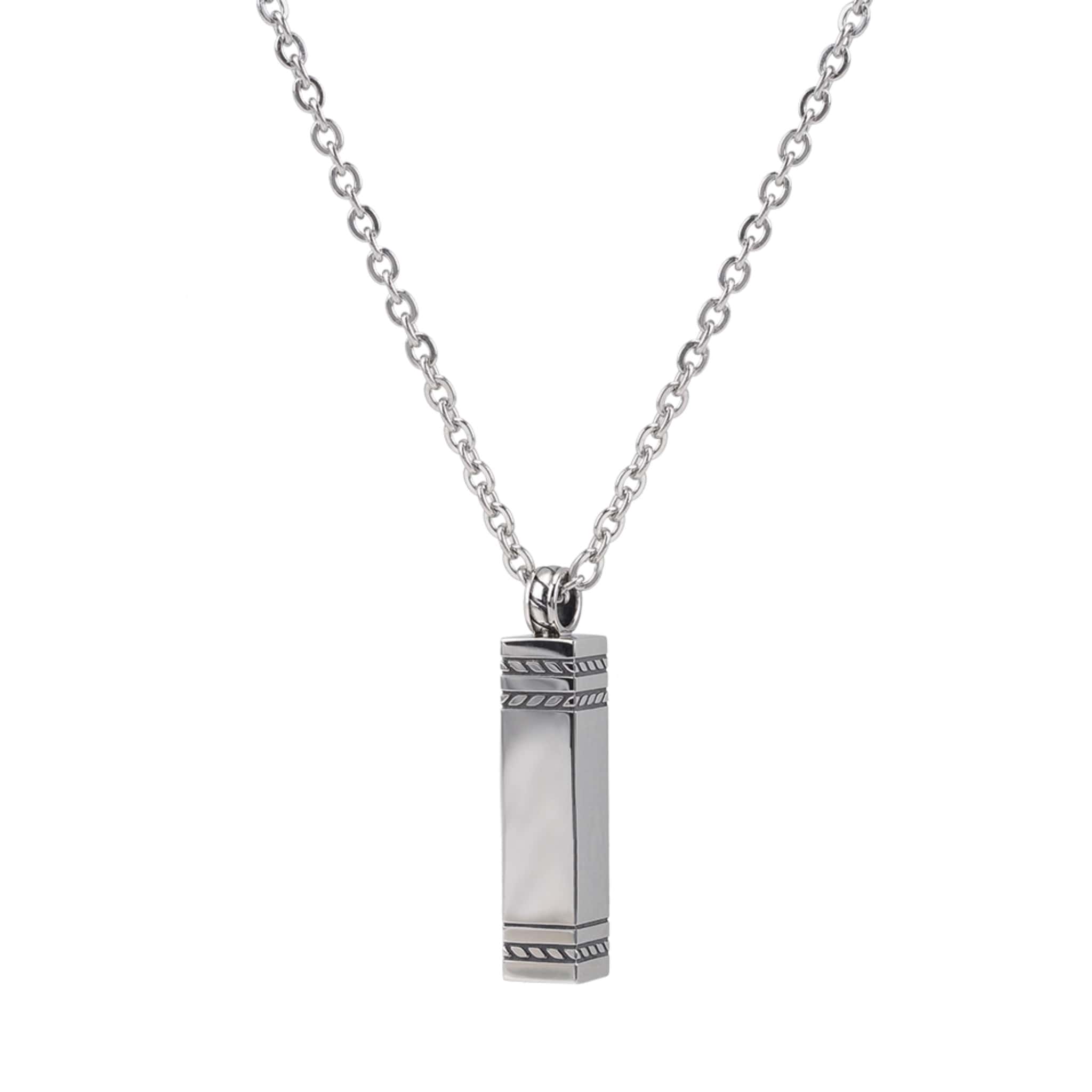 Rectangle Stainless Steel Cremation Pendant at Arman's Jewellers 