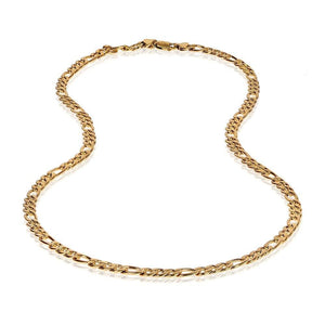 Men's 7mm Gold Steel Figaro Link Necklace at Arman's Jewellers