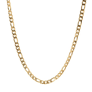 Men's 7mm Gold Steel Figaro Link Necklace at Arman's Jewellers