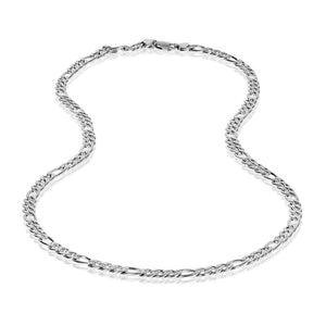 Men's 7mm Steel Figaro Link Necklace at Arman's Jewellers