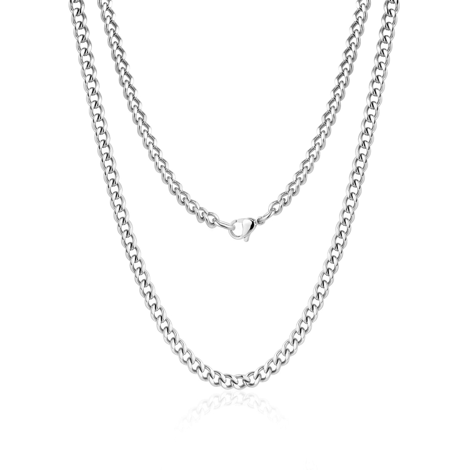 5mm Stainless Steel Cuban Link Chain Necklace