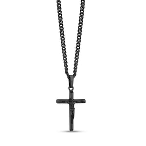 Stainless Steel Black  Crucifix Cross Pendant Necklace at Arman's Jewellers