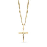 Stainless Steel Gold Crucifix Cross Pendant Necklace at Arman's Jewellers