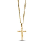 Stainless Steel Gold Crucifix Cross Pendant Necklace at Arman's Jewellers