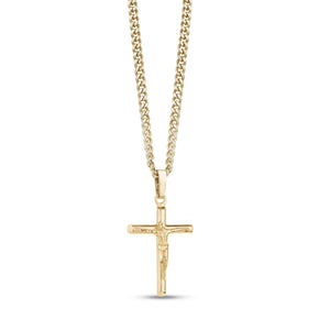 Stainless Steel Gold Crucifix Cross Pendant Necklace at Arman's Jewellers