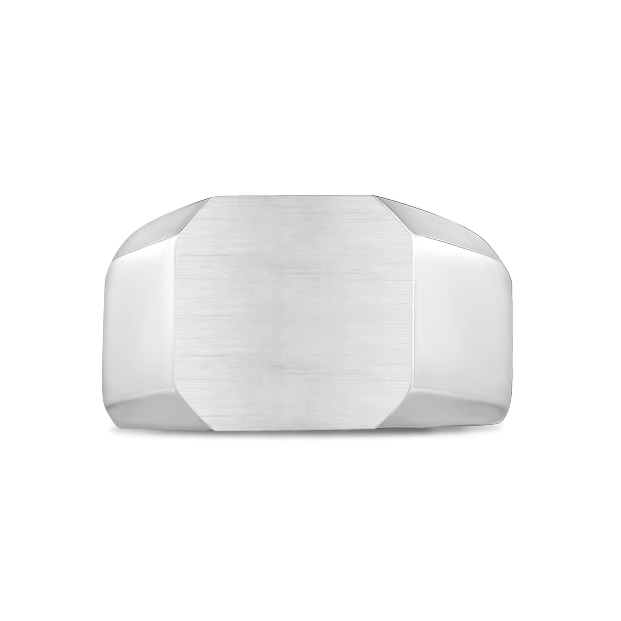 Stainless Steel Matte Signet Ring at Arman's Jewellers