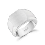Stainless Steel Matte Signet Ring at Arman's Jewellers