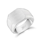 Stainless Steel Matte Signet Ring at Arman's Jewellers