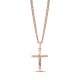 Stainless Steel Rose Gold Crucifix Cross Pendant Necklace at Arman's Jewellers