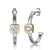 Two-tone Half Hoop Silver Earrings at Arman's Jewellers