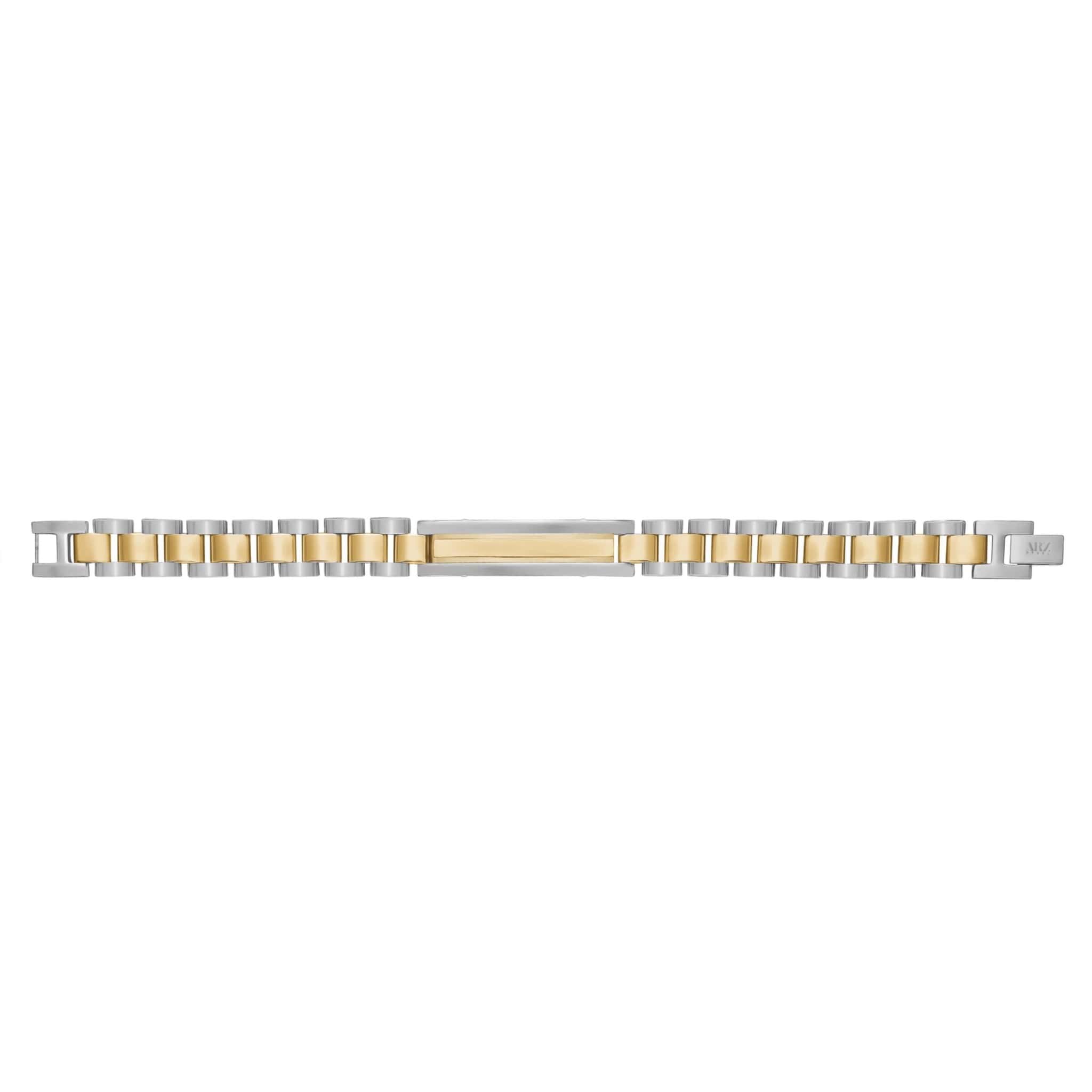 Two-Tone Stainless Steel Watch ID Link Bracelet at Arman's Jewellers